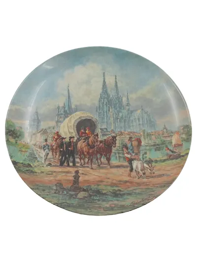 FÜRSTENBERG Sammelteller Am Kölner Dom Isenburg Porzellan Vintage Rhein