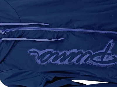 Puma Damen Trainingsjacke Kapuze Sportjacke Sweatjacke Blau Gr. 42 XL Logo