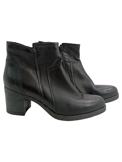 Tamaris Damen Stiefeletten Schwarz Leder Gr. 41 Blockabsatz Ankle Boots