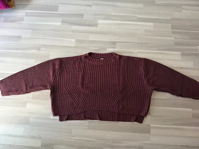 Urban Classics Damen Strickpullover Gr. 42/XL Bordeaux Cropped Oversized