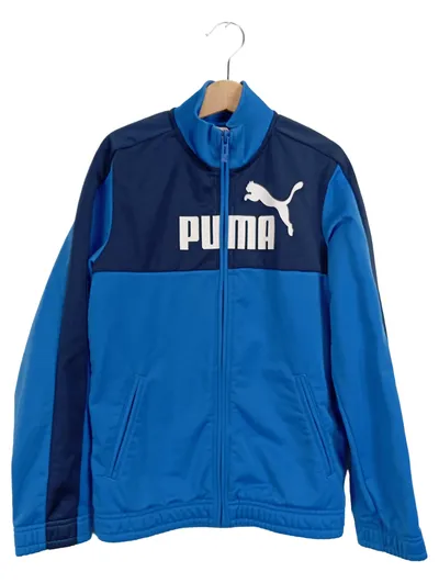 PUMA Trainingsjacke Kinder Gr. 140 Blau Sportjacke Jungen