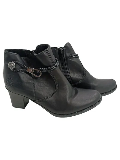 Rieker Damen Stiefeletten Schwarz Gr. 39 Absatz 6cm Ankle Boots