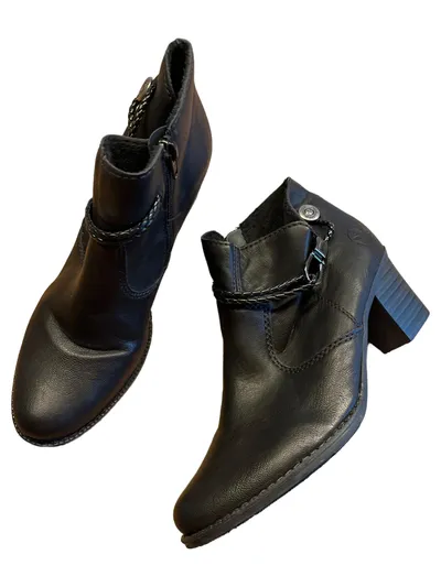 Rieker Damen Stiefeletten Schwarz Gr. 39 Absatz 6cm Ankle Boots