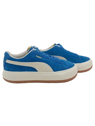 PUMA Suede Mayu Sneaker Damen Blau Weiß Wildleder Gr. 39 Low Top