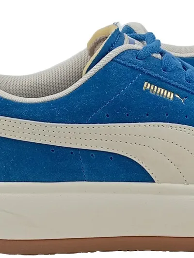 PUMA Suede Mayu Sneaker Damen Blau Weiß Wildleder Gr. 39 Low Top