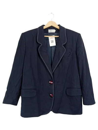 PIZZICO Damen Blazer Gr. 44/XXL Dunkelblau Schurwolle Made in Italy