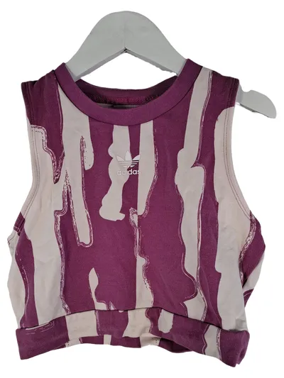 Adidas x Thebe Magugu Damen Crop Top Sport Shirt Gr. 32/XXS Lila