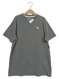 Abercrombie Kids T-Shirt Jungen Gr. 158 13/14 Jahre Grau V-Ausschnitt Logo 1