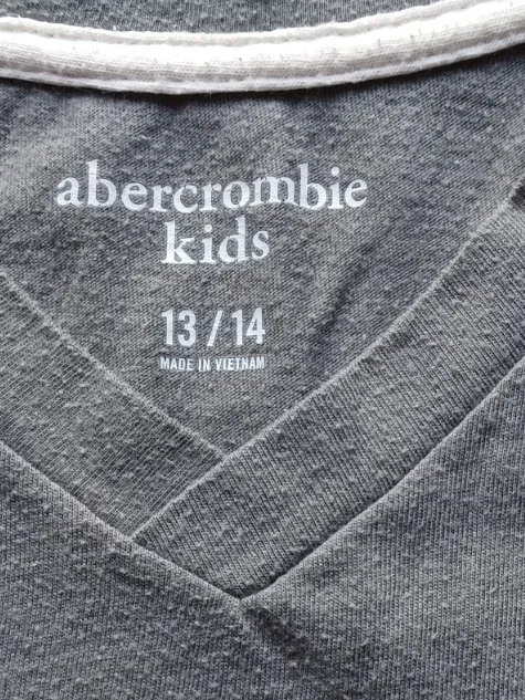 Abercrombie Kids T-Shirt Jungen Gr. 158 13/14 Jahre Grau V-Ausschnitt Logo 4