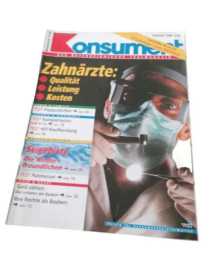 Konsument Zeitschrift Nov. 1998 Zahnärzte Test Österreich VKI Gesundheit