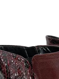 ALPINA Damen Stiefeletten Gr. 39 Bordeaux Leder Schlangenmuster Absatz 3