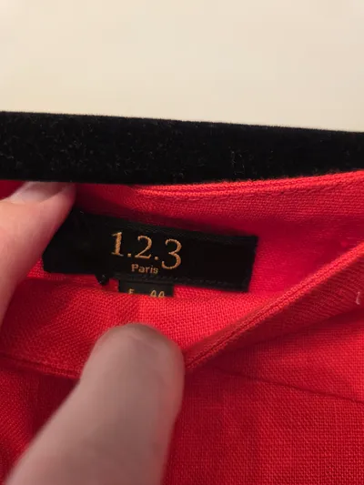 Maison 123 Damen A-Linienrock Gr. 42/XL Rot Leinen Sommer