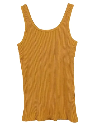 Selected Femme Damen Unterhemd Tank Top Gelb Rippstrick Gr. M Basic
