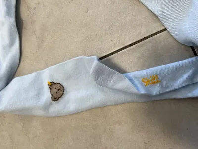 Steiff Strumpfhose Kinder Mädchen Gr. 122-128 Blau Teddy Logo Basic Baumwolle