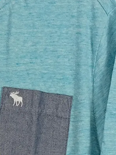Abercrombie Kids Henley Shirt Türkis Gr. 13-14/164 Brusttasche