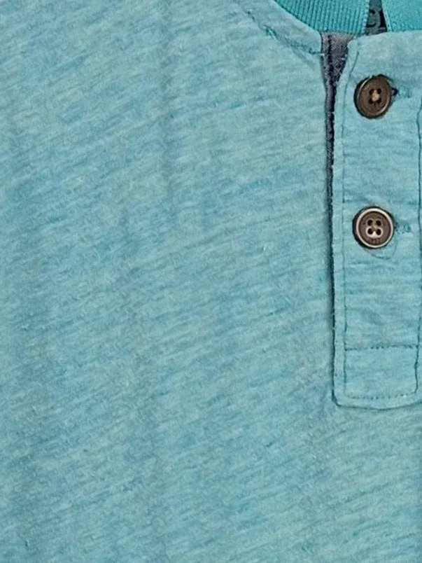 Abercrombie Kids Henley Shirt Türkis Gr. 13-14/164 Brusttasche 3