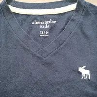 Abercrombie Kids Jungen T-Shirt V-Ausschnitt Blau Gr. 158 13/14 Jahre 2