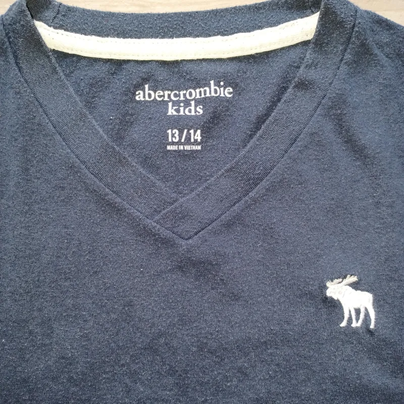 Abercrombie Kids Jungen T-Shirt V-Ausschnitt Blau Gr. 158 13/14 Jahre 2