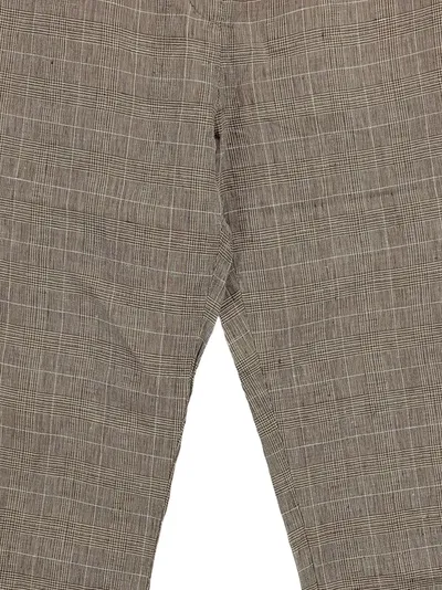 BRAX Damen Stoffhose Leinen Kariert Braun Gr. 36 Business Elegant