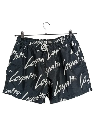 Black Squad Herren Badeshorts S Schwarz Streetwear mit Loyalty Schriftzug