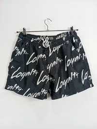 Black Squad Herren Badeshorts S Schwarz Streetwear mit Loyalty Schriftzug 2