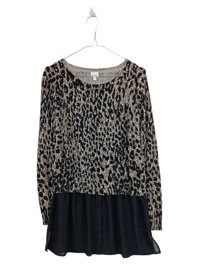 Alba Moda Damen Langarmshirt Leopardenmuster Gr. 40/L Beige Schwarz