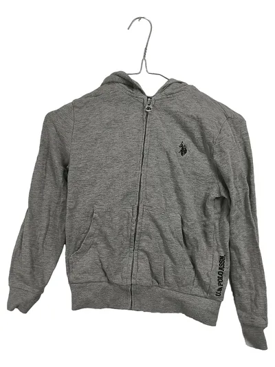 U.S. Polo Assn. Sweatjacke Kinder Gr. 128 Grau Kapuze Hoodie