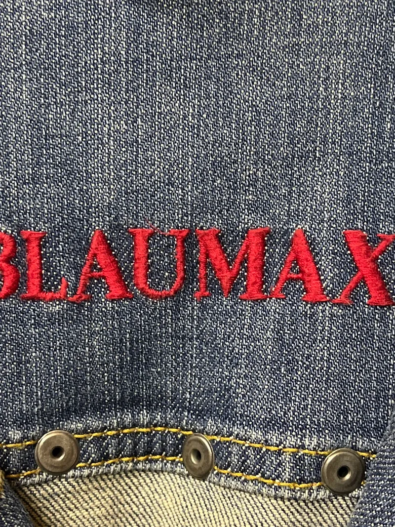 BLAUMAX Damen Jeansjacke Gr. 38/M Blau Casual Nieten Fransen 8