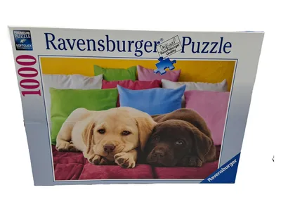 Ravensburger Puzzle 1000 Teile Labrador Welpen Hunde Kissen Tiermotiv