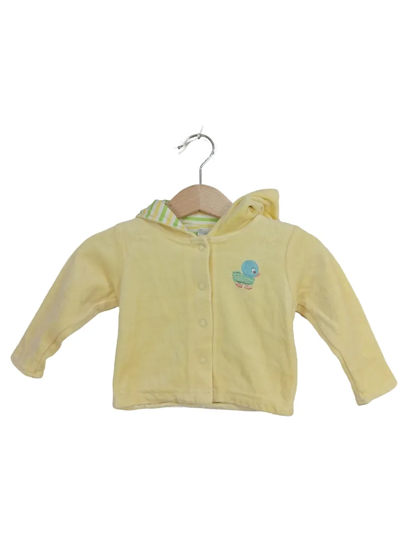 Baby Club Sweatjacke Kapuze Ente Gelb Gr. 62 Baumwolle 1