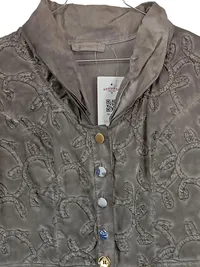 Elisa Cavaletti Damen Leichte Jacke Gr. L/42 Grau Stickerei Baumwolle 3