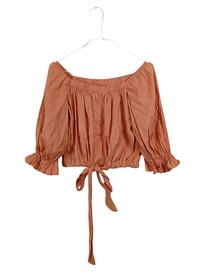 Rut & Circle Damen Bluse Gr. XS Orange Off-Shoulder Boho Carmen