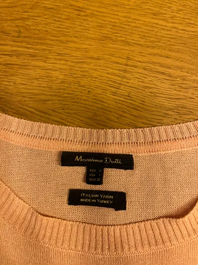 Massimo Dutti Damen Pullover Rosa Gr. S Cold-Shoulder Strick