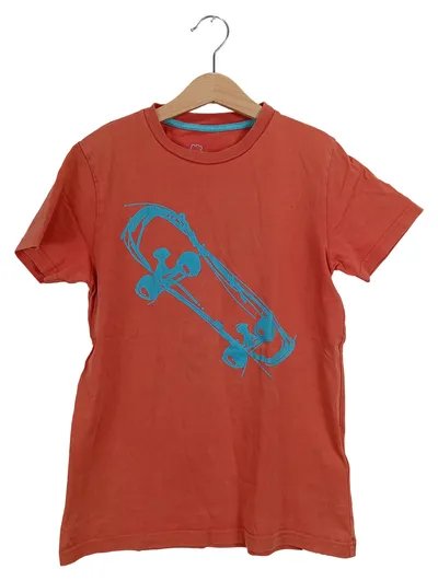 Mini Boden Kinder T-Shirt Jungen Skateboard Print Orange Gr. 134/9-10J