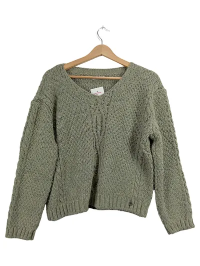Heimatliebe Damen Pullover Gr. 38/M Grün Zopfmuster Strickpullover
