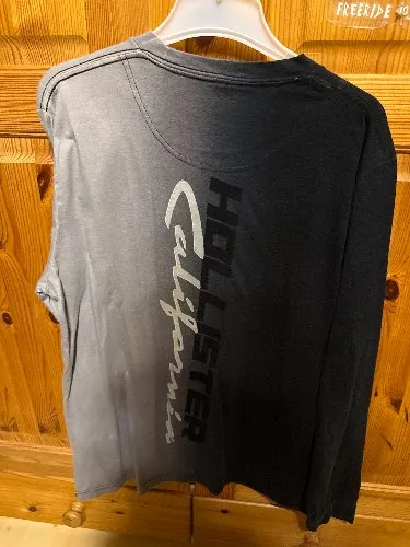 Hollister Langarmshirt Herren M Grau Ombre Farbverlauf California Logo