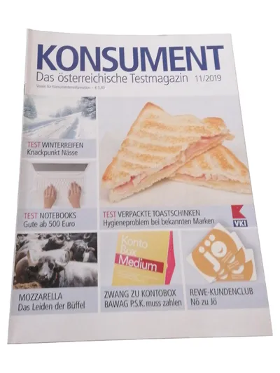 Konsument Magazin 11/2019 Winterreifen Notebooks Toastschinken