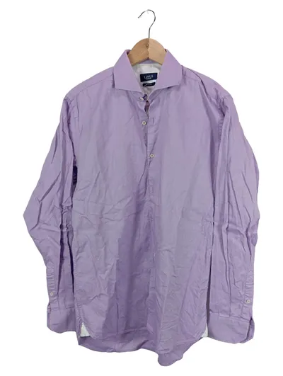 LINUS Hamburg Herren Business Hemd Modern Fit Gr. M/50 Lila Baumwolle