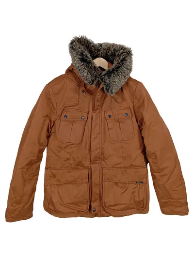 G-Star RAW Damen Parka Winterjacke Fellkapuze Braun Gr. XL