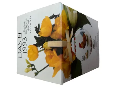Hutschenreuther Ole Winther Ei 1993 Geschenkbox Nostalgisch Blumen Schleife Weiß