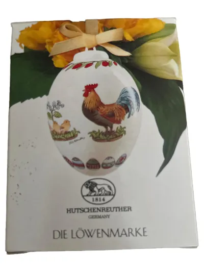 Hutschenreuther Ole Winther Ei 1993 Geschenkbox Nostalgisch Blumen Schleife Weiß