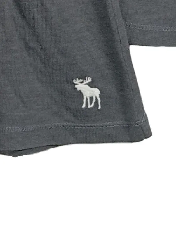 Abercrombie & Fitch Damen Langarmshirt Baumwolle Spitze Grau Gr. 36 S 2