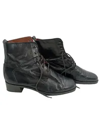 ERREMODA Damen Schnürstiefel Leder Schwarz Gr. 41 Ankle Boots Klassisch 1