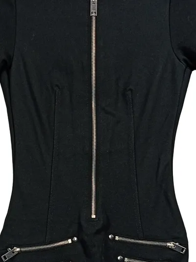 Diesel Damen Minikleid Schwarz Reißverschluss Bodycon XS Freizeitkleid