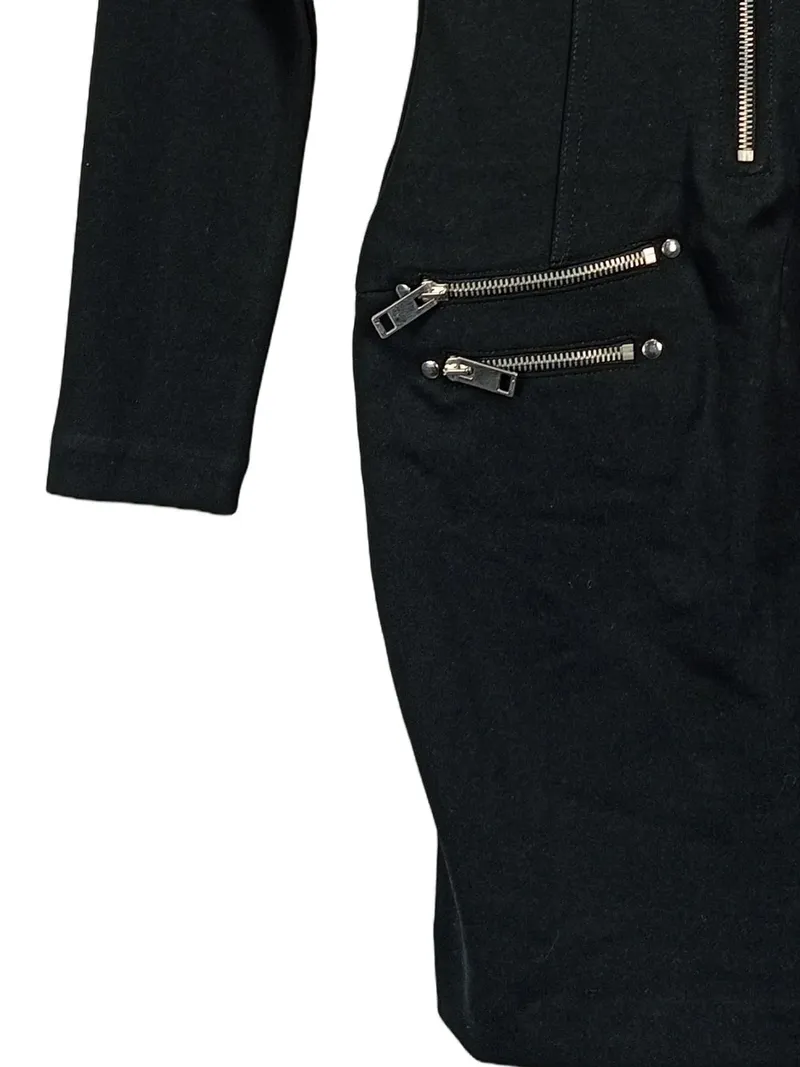Diesel Damen Minikleid Schwarz Reißverschluss Bodycon XS Freizeitkleid 3