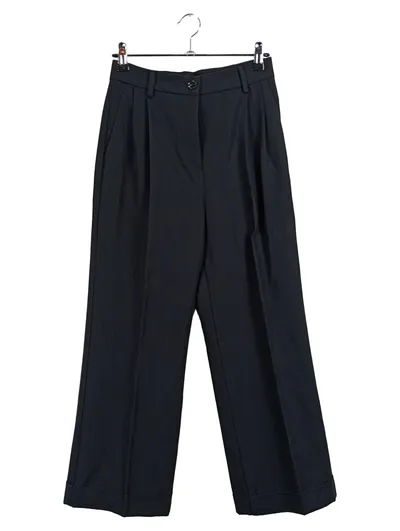 SISLEY Damen Anzughose Schwarz Gr. 32 Wide Leg Business Bundfalte