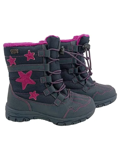 Canadians TEX Mädchen Schneestiefel Gr. 27 Grau Pink Sterne Winterstiefel