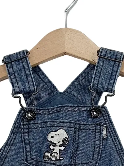 H&M Baby Latzhose Jeans Snoopy Peanuts Gr. 62 Blau Denim