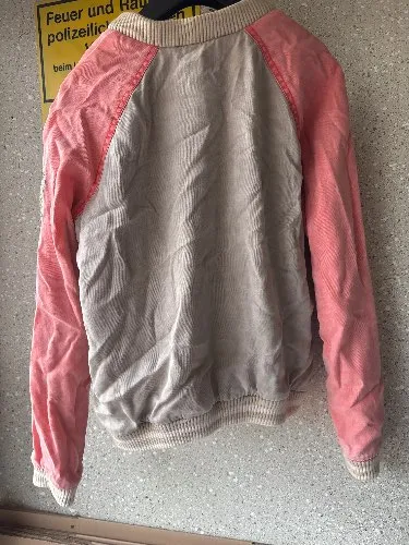 Tigerhill Damen Bomberjacke Gr. S Grau Rosa Tencel Stickerei Vintage