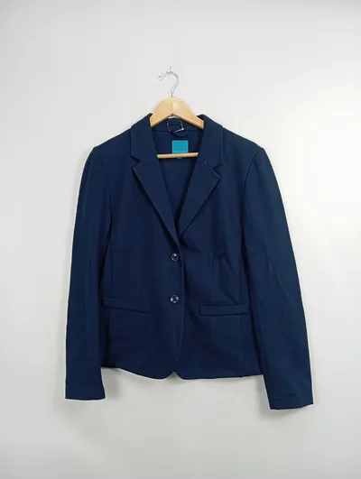 COOLCODE Damen Business Blazer Gr. 42/XL Blau Viskose